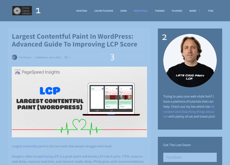 Preload above the fold images
