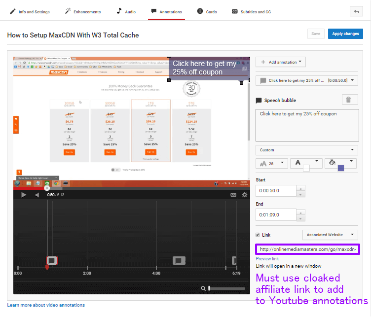 Add Affiliate Links to YouTube Videos
