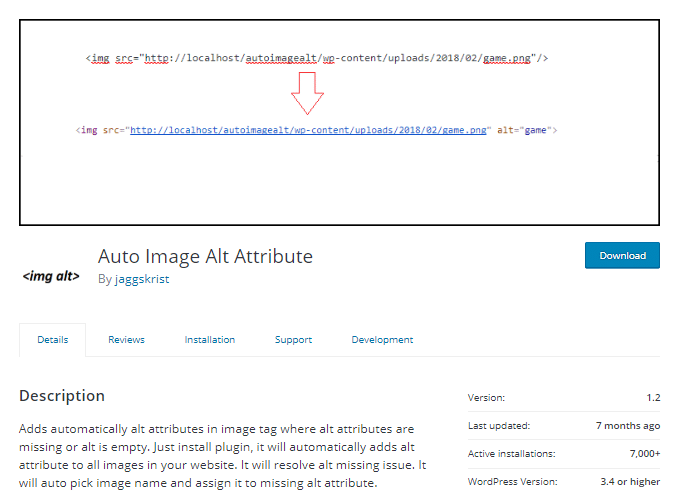 Auto Image Alt Attributes