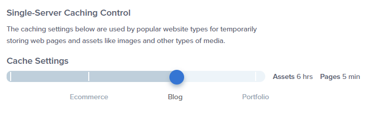 Bluehost caching settings