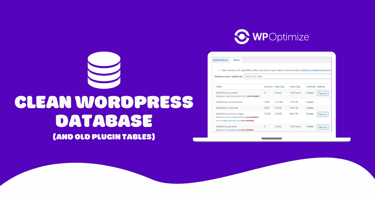 How to Clean Your WordPress Database and Remove Old Plugin Tables with WP-Optimize