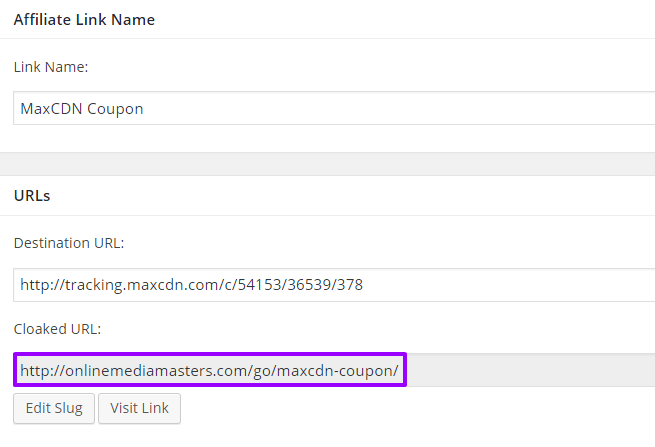 Cloaked Affiliate Link