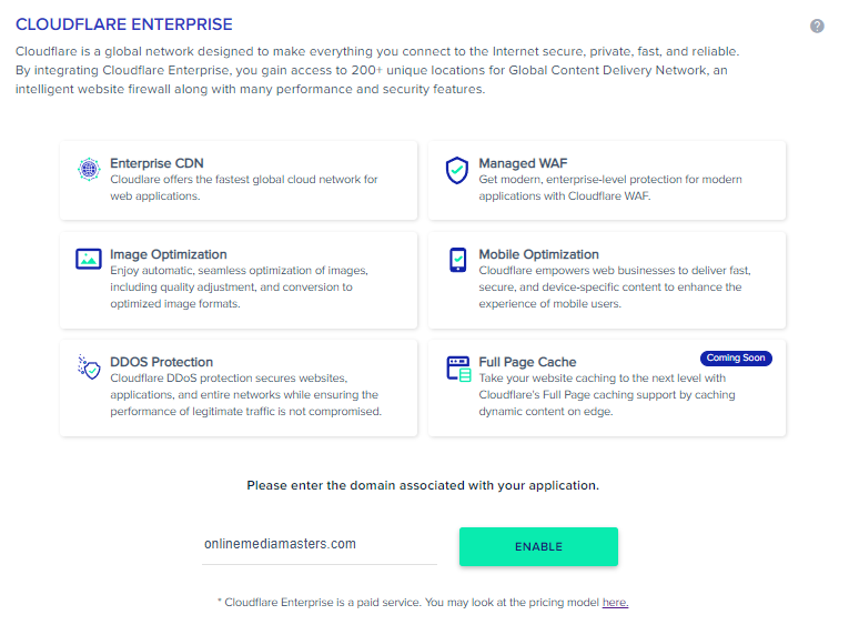 Cloudflare Enterprise on Cloudways
