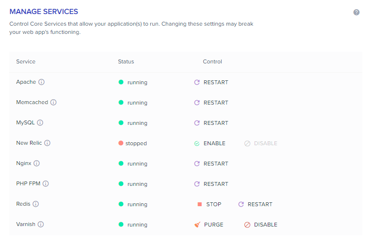 Cloudways Manage Services