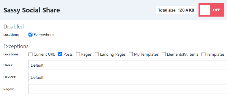 Disable plugins with Perfmatters