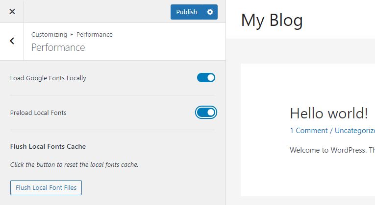 Elementor host Google Fonts locally and preload