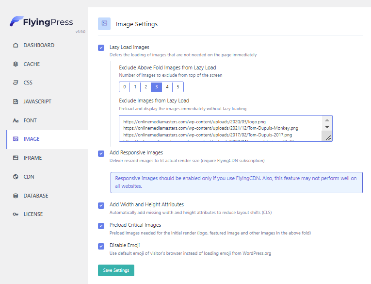 FlyingPress cache plugin