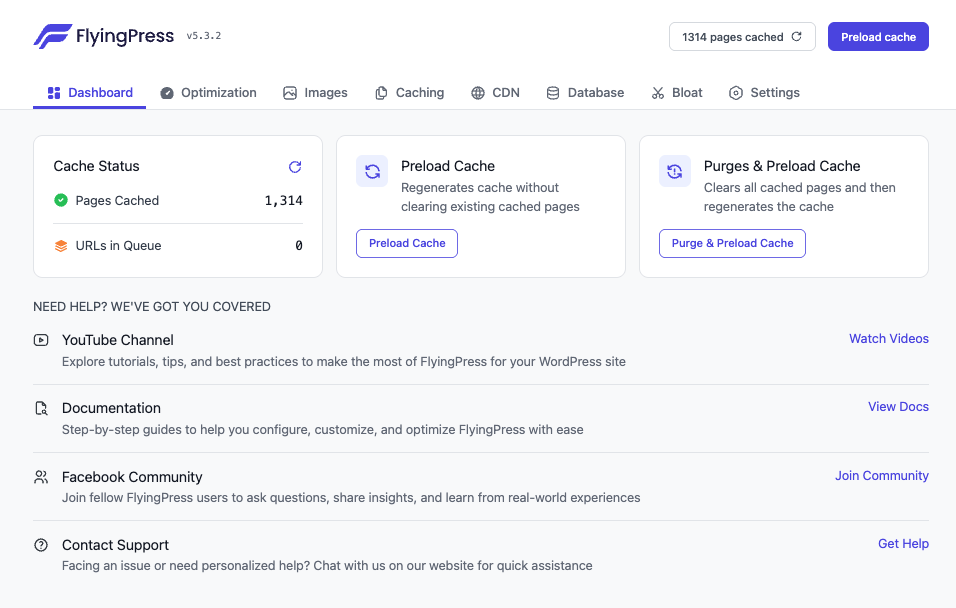 FlyingPress Dashboard