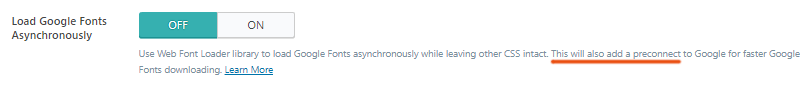 LiteSpeed Cache Preconnect Fonts
