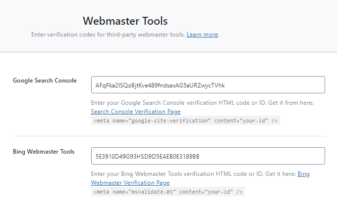 Rank Math Webmaster Tools
