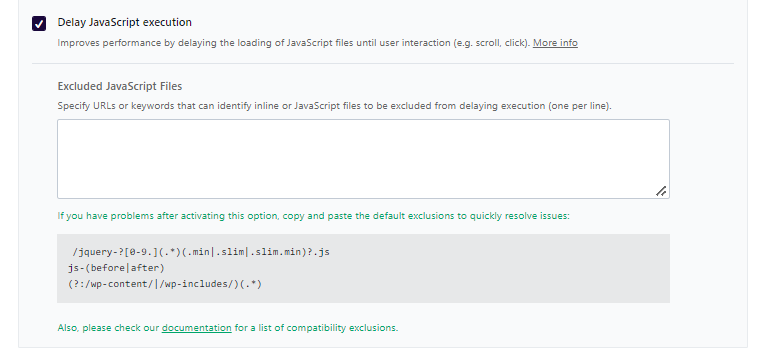 WP Rocket delay JavaScript