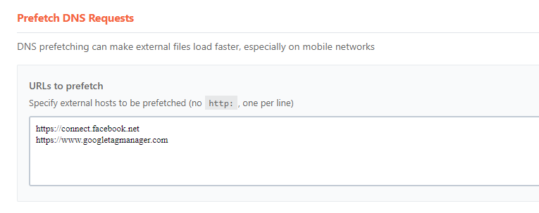 WP Rocket DNS Prefetch