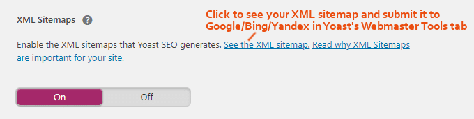 Yoast XML Sitemap Setting