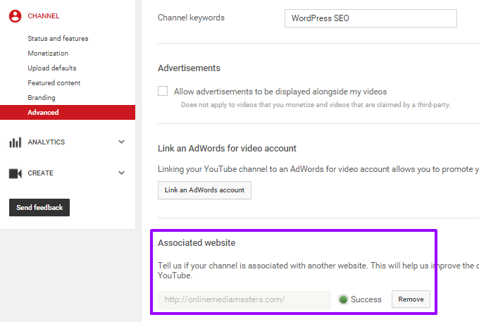YouTube Associated Website